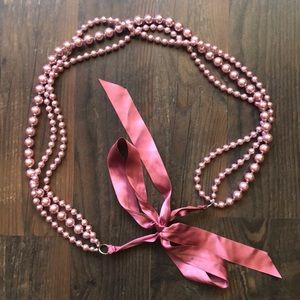 Pink faux pearls necklace or belt